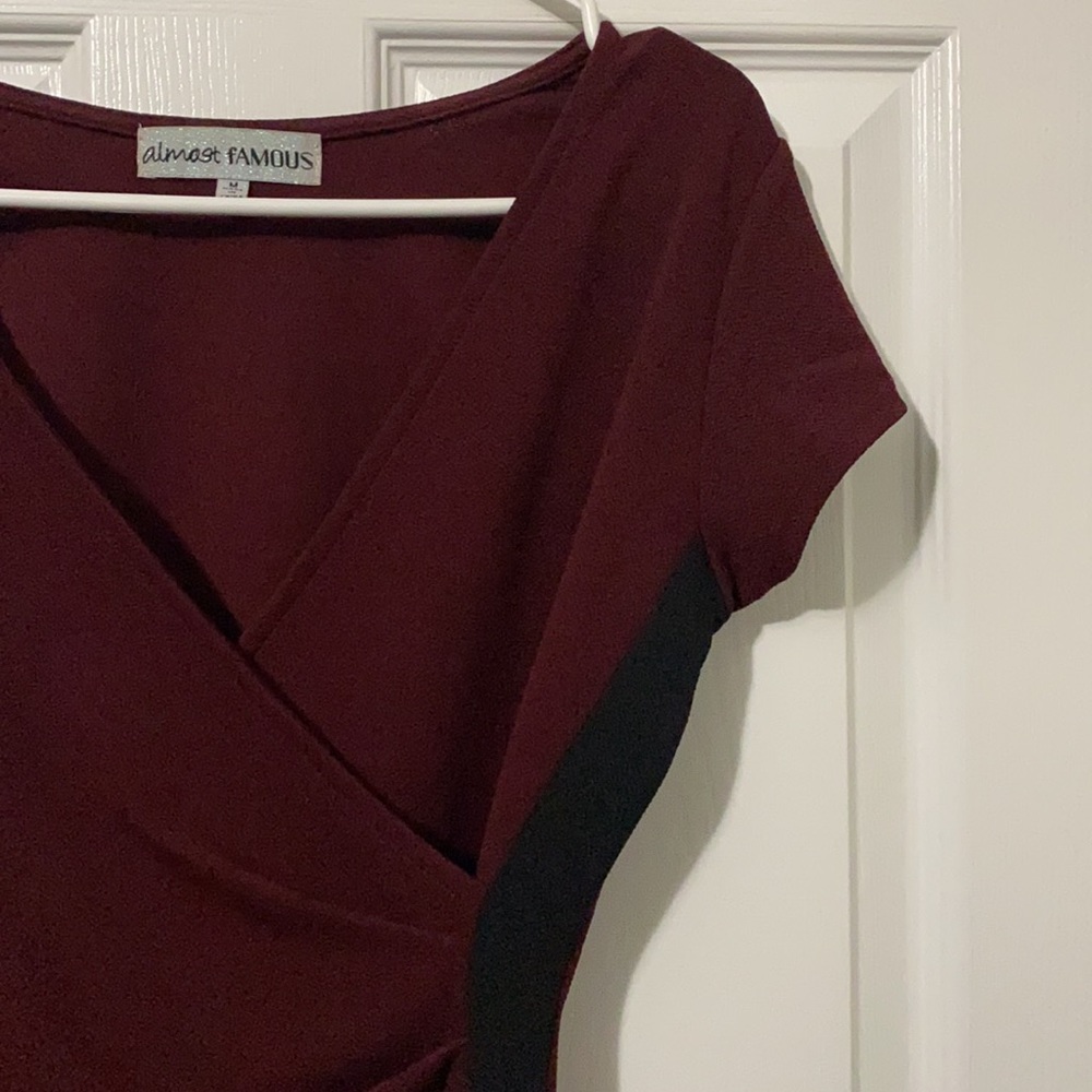 Red/black accented cocktail dress